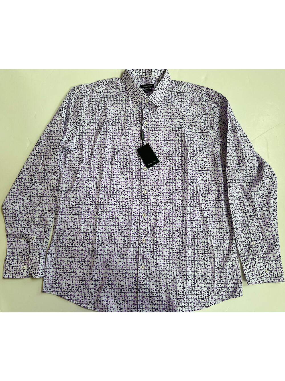 Bugatchi Men's Shaped Fit Amethyst Long Sleeved Shirt Size 3XL $179 NWT